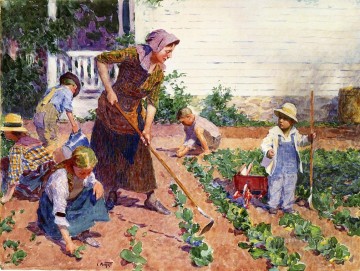 庭で 印象派 エドワード・ヘンリー・ポットハスト Oil Paintings
